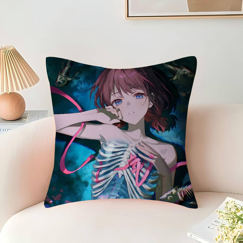 

Anime G-Girls Band Cry Cushion Cover Inches Farmhouse Decor Home Throw Pillow Covers for Couch Decorations 16x16Inch