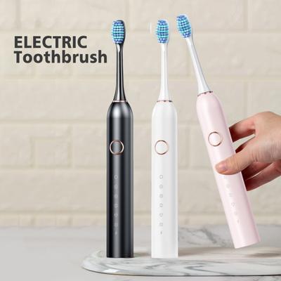 Spazzolino elettrico con 4/8 testine 6 modalità di pulizia timer intelligenti IPX7 impermeabile USB ricaricabile viaggio uomo donna adulto spazzolino da denti
