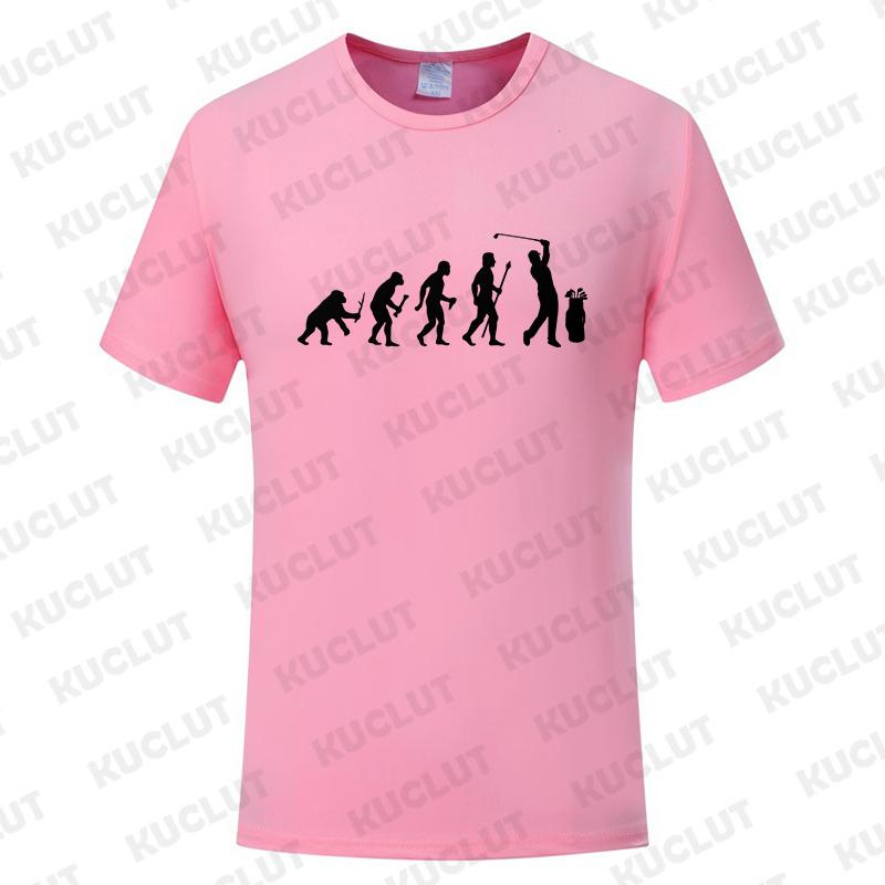 Fashion Brand Clothing Golf Evolution of Man Men's Tee Shirt Round Neck Shirt Short Sleeve Breathable Fashion Casual Shirt Tops