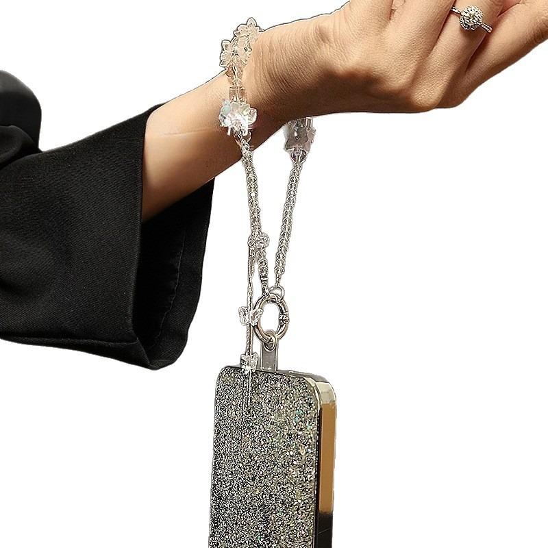 Mobile Phone Chain Short Wrist Portable Chain Colorful Flower Beaded Crystal Mobile Phone Chain Pendant Mobile Phone Lanyard 1