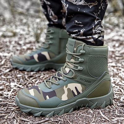 New Outdoor Breathable Desert Hiking Boots Mens Climbing Mountaineering Fishing Shoes Lightweight Tactical Hunting Combat Boots
