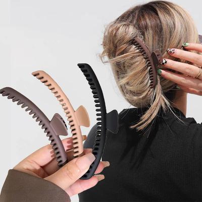 2pc Cute Big Shark Grasp Tightly Hairgrip Khaki Style Hair Claw Clips Grips for Girls Women Practical WashfaceHair Accessories