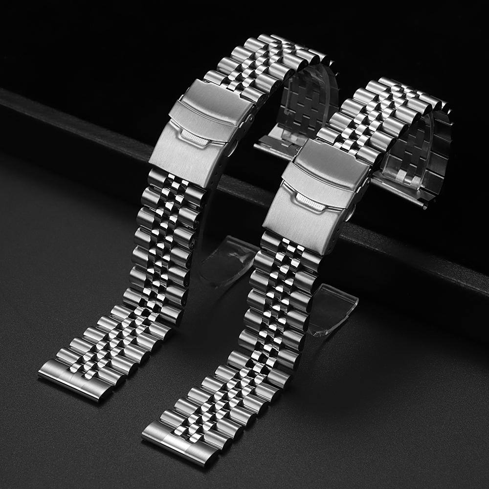 18mm 20mm 22mm 23mm24mm Solid Stainless Steel Strap Straight End for Jubilee SKX007 009 Bracelet for Men Women Watch Accessories