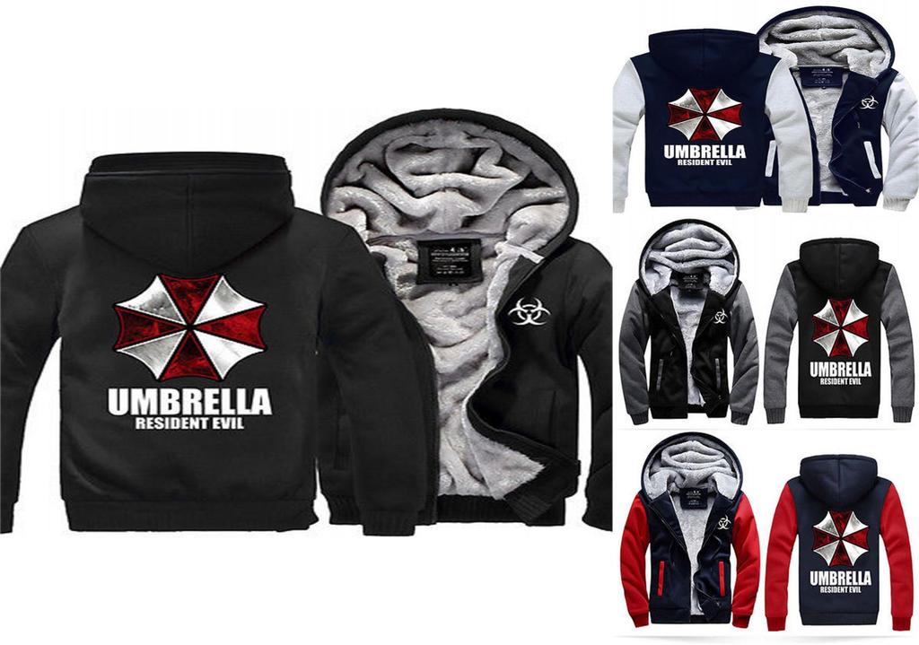 Resident Hot Evil Biohazard Umbrella Thicken Jacket Sweater Winter Coat Hoodies