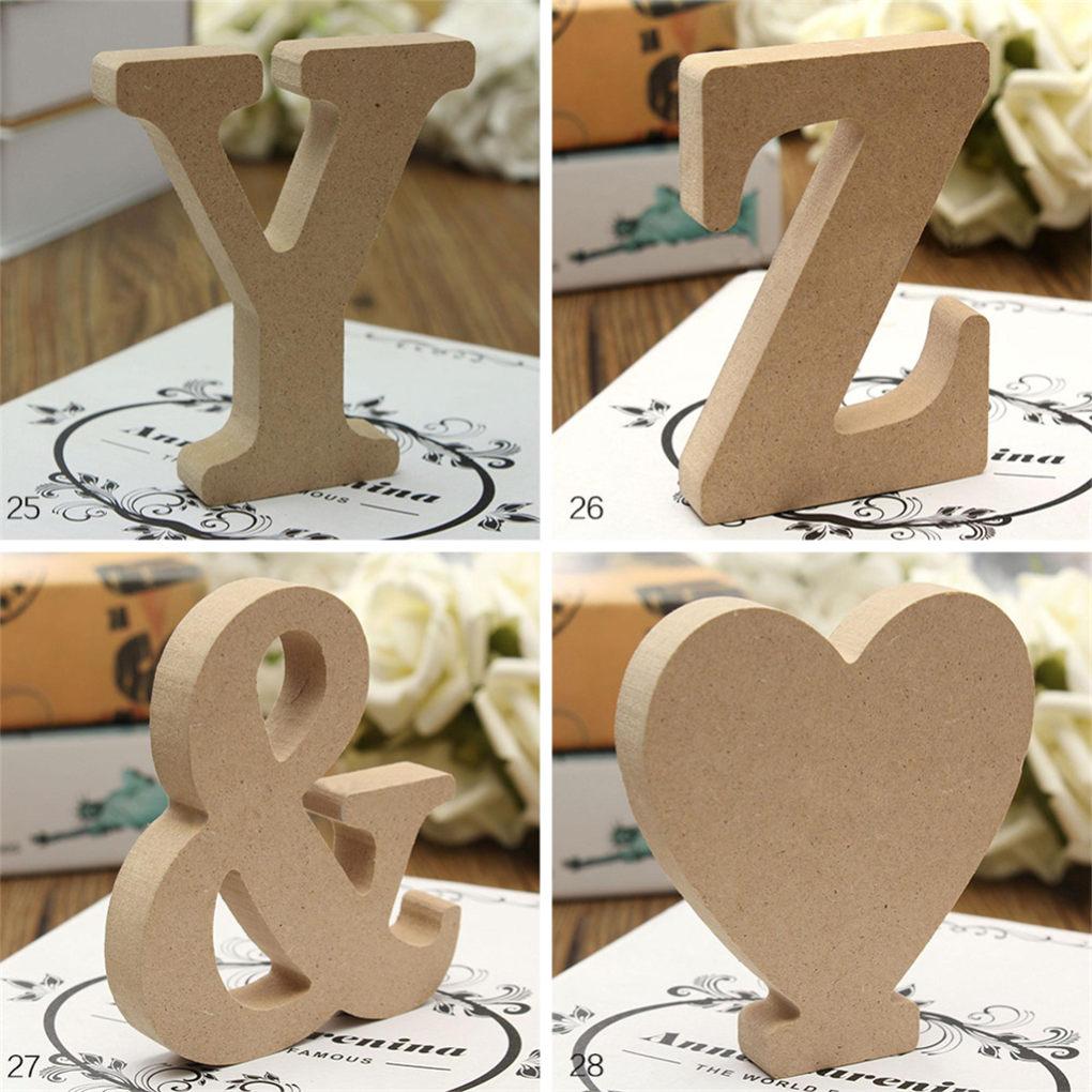 Wooden Alphabet Letter Ornament Home Wedding Party Wall Hanging DIY Letter Sign Decor Wood Decoration