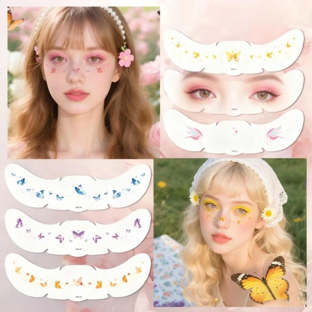 Sweet Style Face Tattoos Waterproof Scrapbook Stickers Realistic Stickers Holiday Events