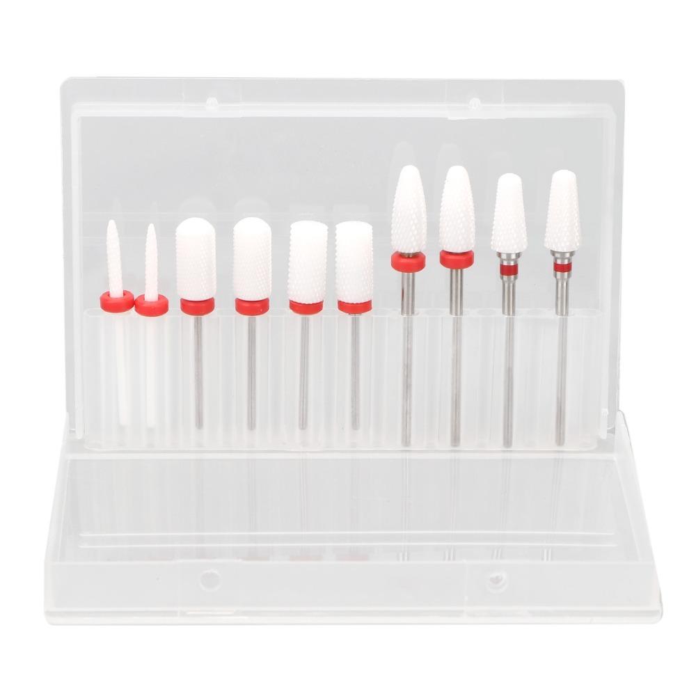 10pcs Ceramic Nail Glue Removal Bits Manicure Polishing Heads Crystal Nail Extension Processing