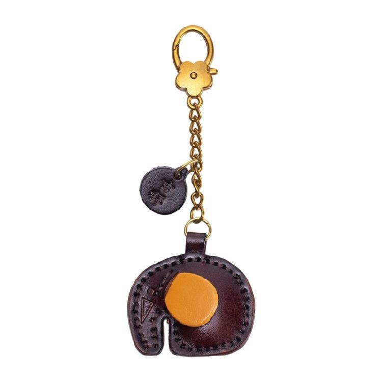 

Car Interior Decoration Keychain Featuring Elephant Fruit Designs PU Leather with Strong Clasp
