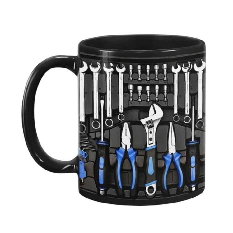 

Practical And Fashionable Ceramic Mug Mechanic Toolbox Shape Drinking Cup with Ergonomic Handle For Daily Use