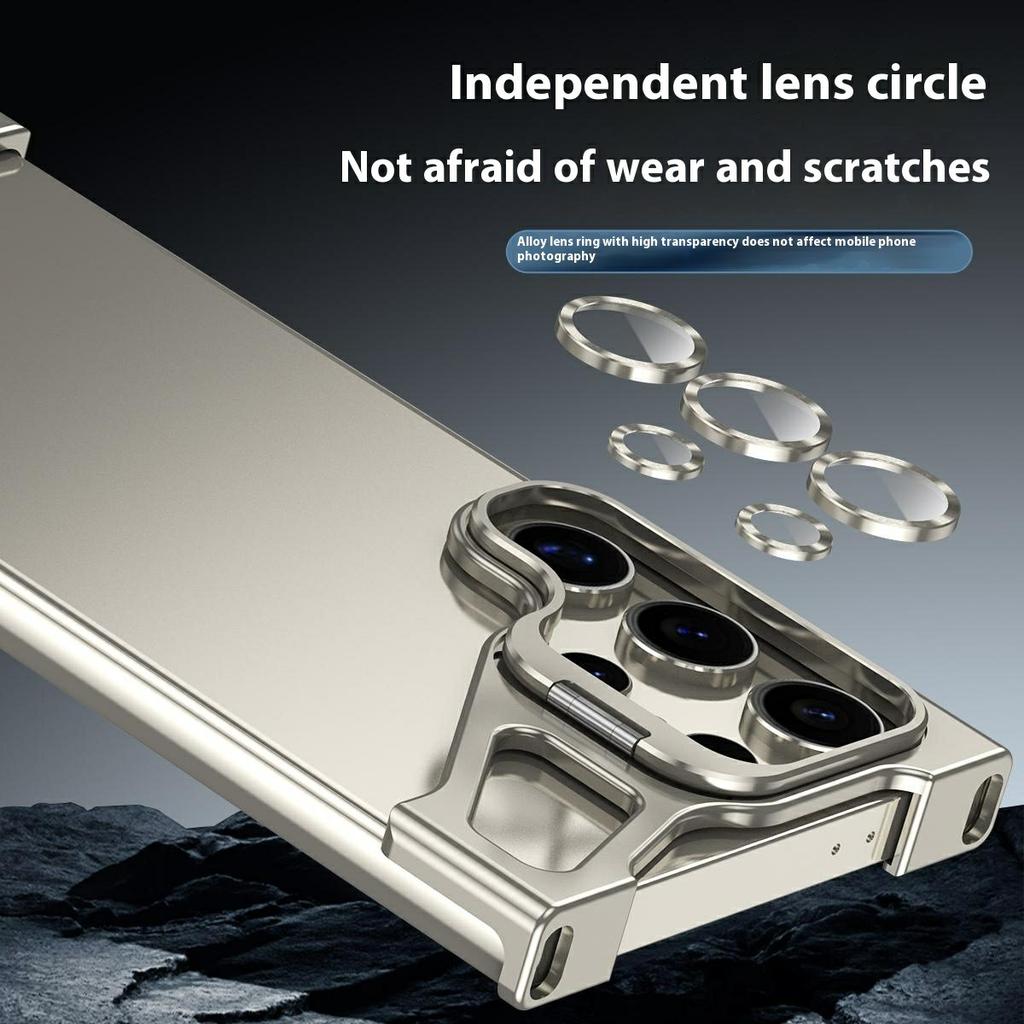 For Samsung Galaxy S25 Ultra Bumper Case Lens Kickstand Heat Dissipating Metal Corner Phone Cover