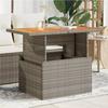 VidaXL Garden Table, Dining Table, Meal Table, Outdoor Patio Backyard Furniture, Grey Woven Resin 366127