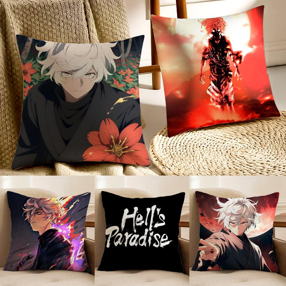 Anime Dark HHells PParadise Cushion Cover Pillowcase Antidustmite living Room Sofa Decor Cushion Room