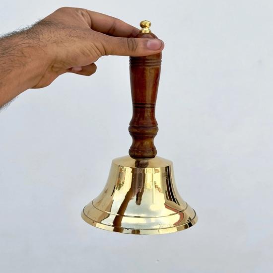 27.94 cm Brass Hand Bell Desk bell School bell Gift for her Office Bell Christmas Gift Home Decor