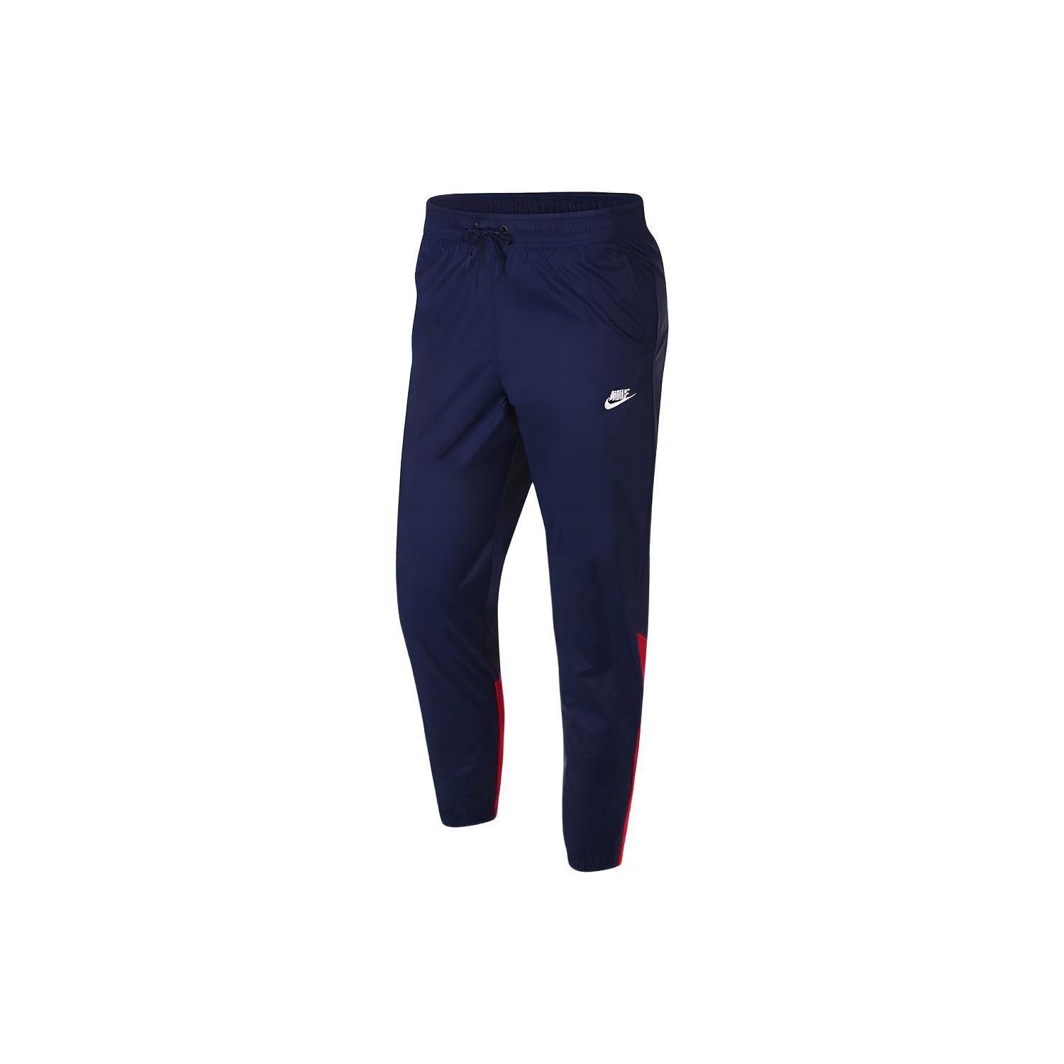 Men s Nike Logo Embroidered Contrasting Colors Woven Bundle Feet Sports Pants/Trousers/Joggers Blue AR2366-492 L
