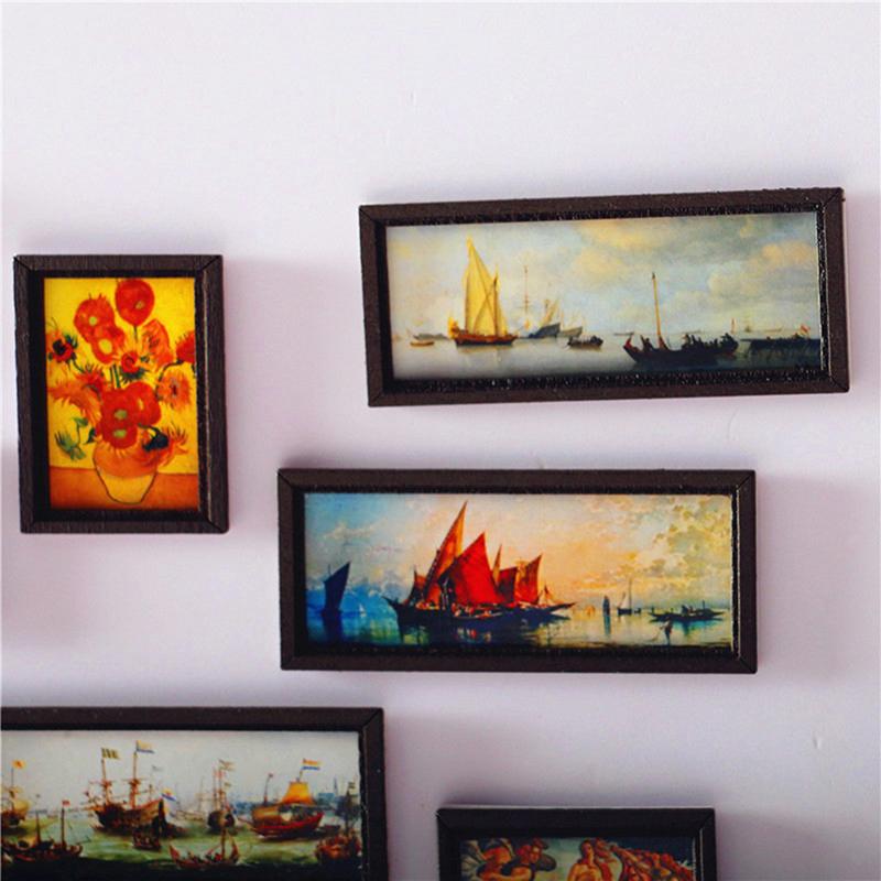 Dollhouse Miniature Photo Frame Oil Painting Wall Painting Furniture Accessories