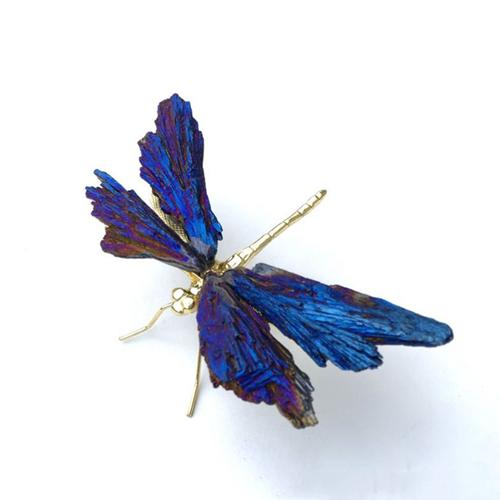 Crystal Dragonfly Natural Crystal Handmade Handicraft Ornaments Simulated Insects Golden Dragonfly Decorative Figurines