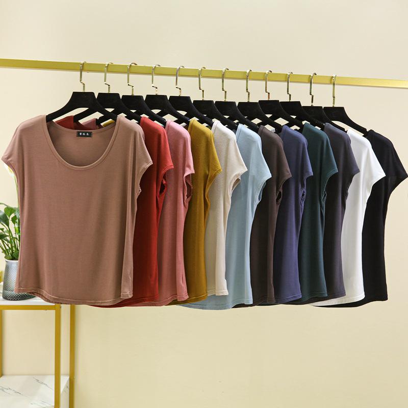 Women's Modal Sleeveless Thin Base Layer T-Shirt - Round Neck, Loose Fit, Plus Size, Solid Color, Slimming Top for Spring/Summer