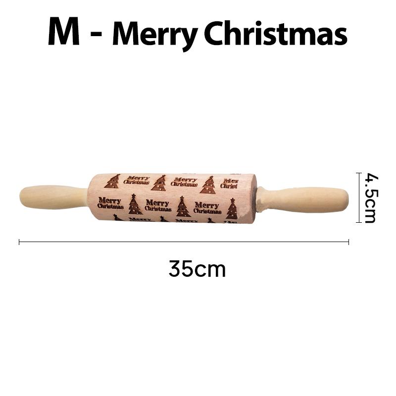 Wooden Christmas Rolling Pins Rock Snowflake Elk Embossing Baking Tool Cookies Biscuit Fondant Cake Patterned Roller Dropship
