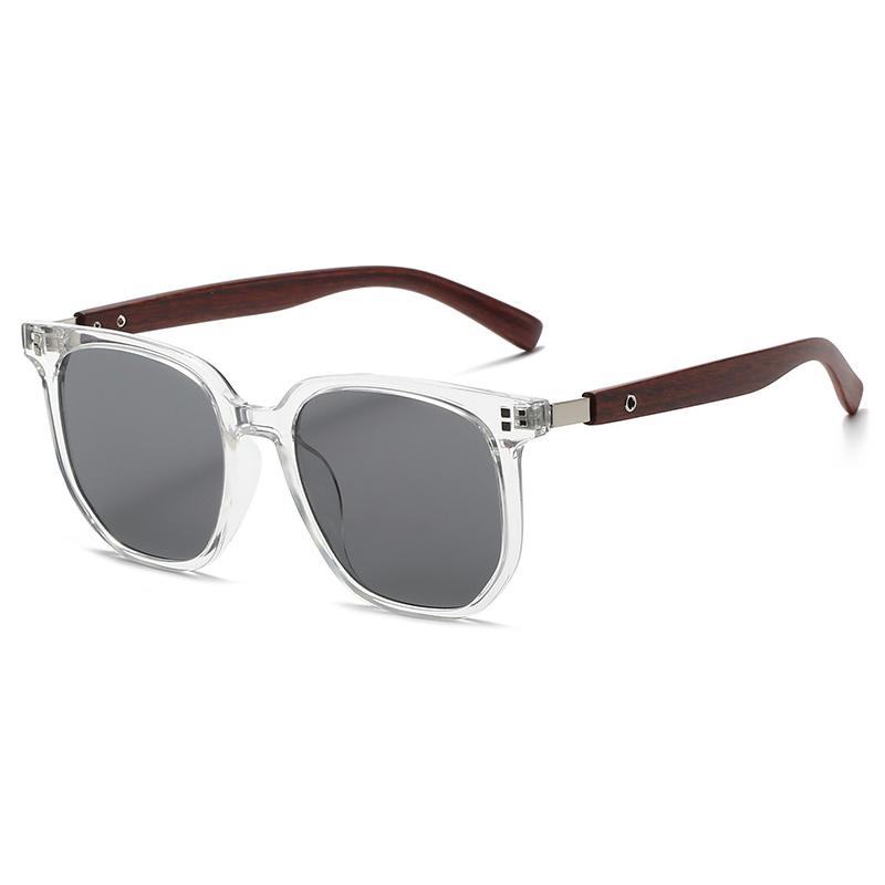 Classical Big Woodgrain Sunglasses Male Women Vintage Oversize Square Sun Eyeglasses Men Women Stylish Summer Vacation Driving Shades