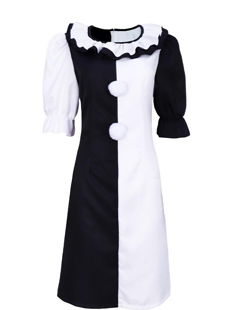 Soul-Shattering Clown Halloween Unisex Cosplay Costume with Blood Stains and Cloak