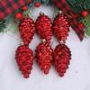 2Pieces Shimmering Pinecone Holiday Decorations Not Traditional Design Christmas Hanging Ornaments