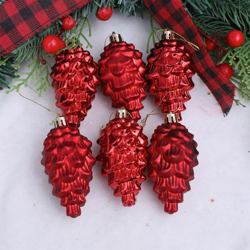 2Pieces Shimmering Pinecone Holiday Decorations Not Traditional Design Christmas Hanging Ornaments