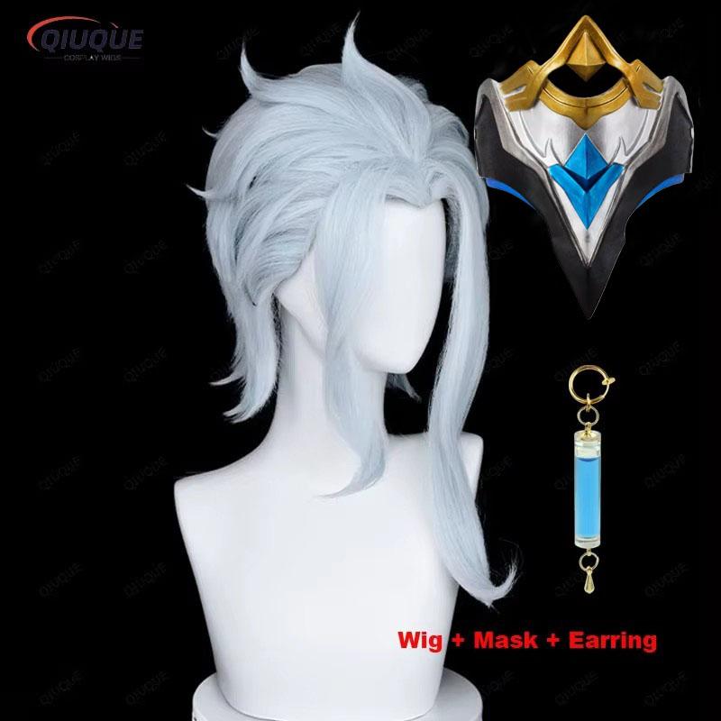 Oyun Etkisi Fatui Cosplay Doktor II Dottore Cosplay Peruk 30cm Kısa Isıya Dayanıklı Saç Parti Anime Perukları + Peruk Bonesi