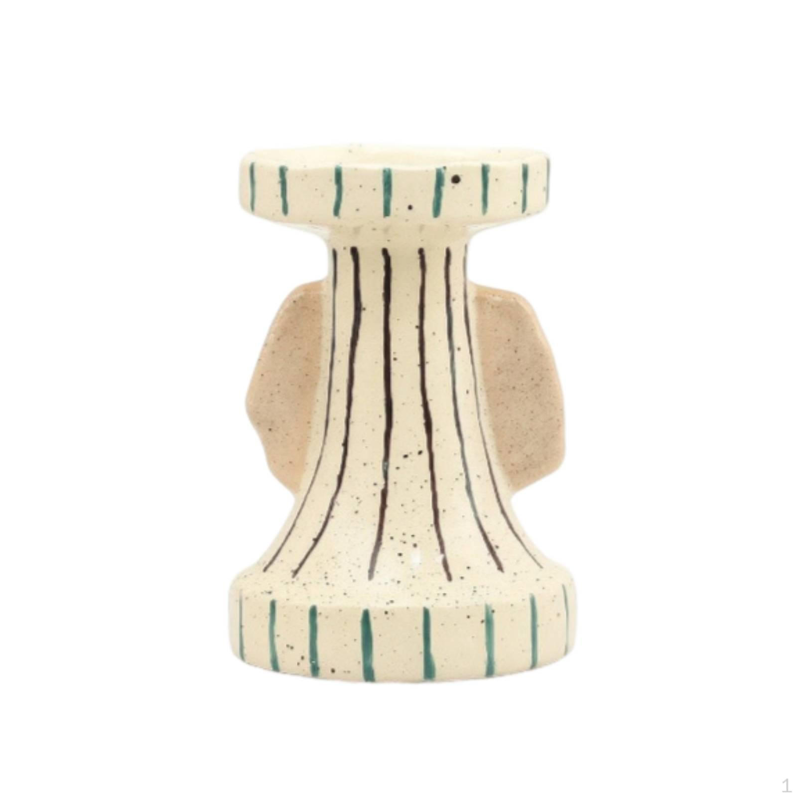 Candlestick Holder with Ears HandPainted Resin Sculptural for Tabletop, Dining