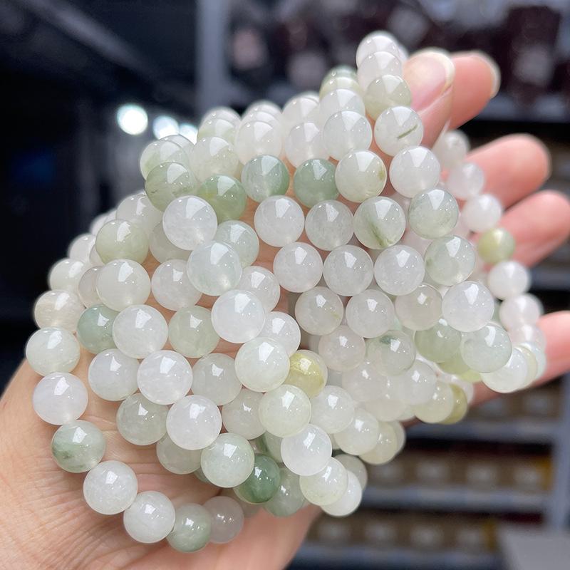 Natural Tianshan Cuiyu bracelet couple girlfriend ice jade handheld bracelet jewelry wholesale 8mm