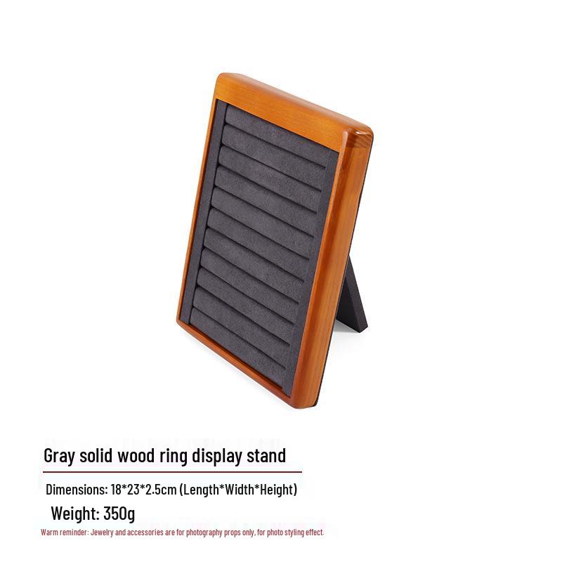 Solid Wood Jewelry Display Stand for Live Broadcasts - Vertical Jadeite Jade Holder 18*23*2.5cm