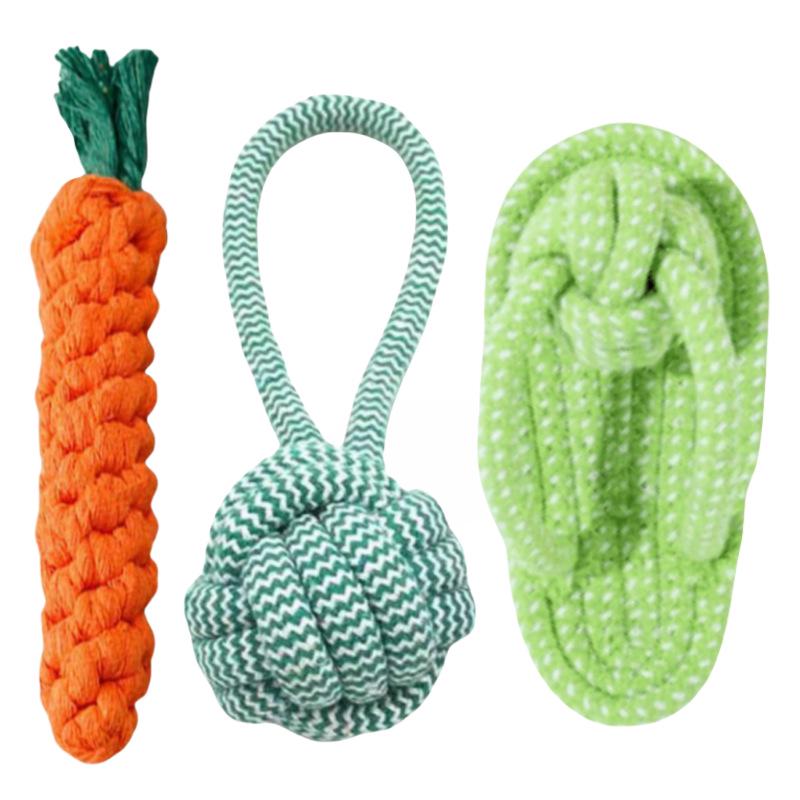 Durable Teething Rope Knot Toy for Small & Medium Dogs - Cotton Pet Toy for Training