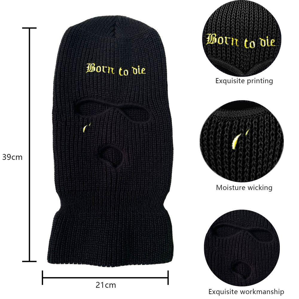 Men Women Thermal Knitted Full Face Cover Ski Mask Neck Warmer 3 Hole Balaclavas