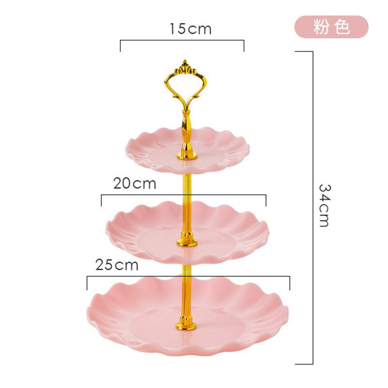 Luxury Nordic Style Three-layer Cake Rack Fruit Rack Dessert Snack Candy Buffet Rack Wedding Dim Sum Plate Candy Plate