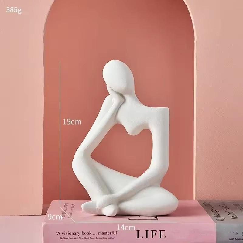 

Ceramic White Vase Flower Vase for Home Decor Modern Style Thinker Vase for Table Shelf Home Decor Fit for Fireplace Bedroom Kit