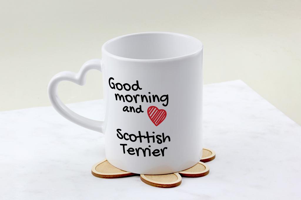 Scottish Terrier, Aberdeen Terrier - Tasse mit einem Hund, entzückende Tasse mit herzförmigem Henkel, universelles Geschenk von der Marke Art-Dog