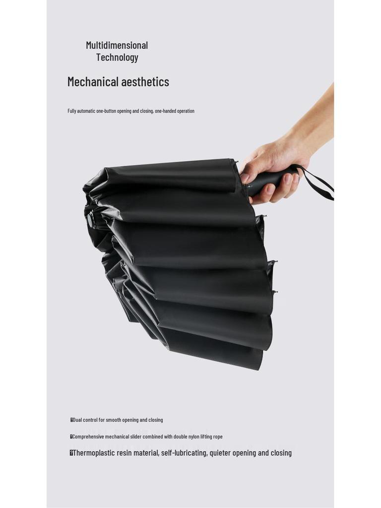 Reinforced Windproof Black Glue Sunscreen Umbrella for Students, Men & Women