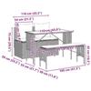 VidaXL 3-piece Garden Dining Set Gray Cushions Wicker, Outdoor Dining Set, Furniture of 4104183