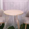 10Pcs PE Banquet Tablecloth Round Table Tablecloth  for Picnics Outdoors Wedding Guest Reception