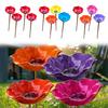 4 Pack Bee Watering Station Decorative Bowl Metal Bee Butterfly Feeder Flower Colorful Lawn Stake for Outdoor Garden Yard Decor