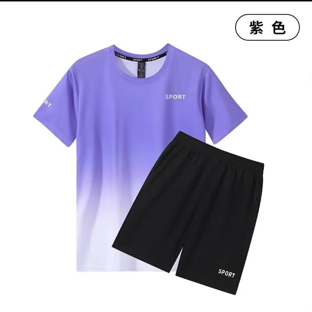 

6811 Short Sleeve Suit Running Suit Men S And Women S Sportswear Training Suit Mountain Climbing Casual Side Pocket M-5Xl 5XL/195