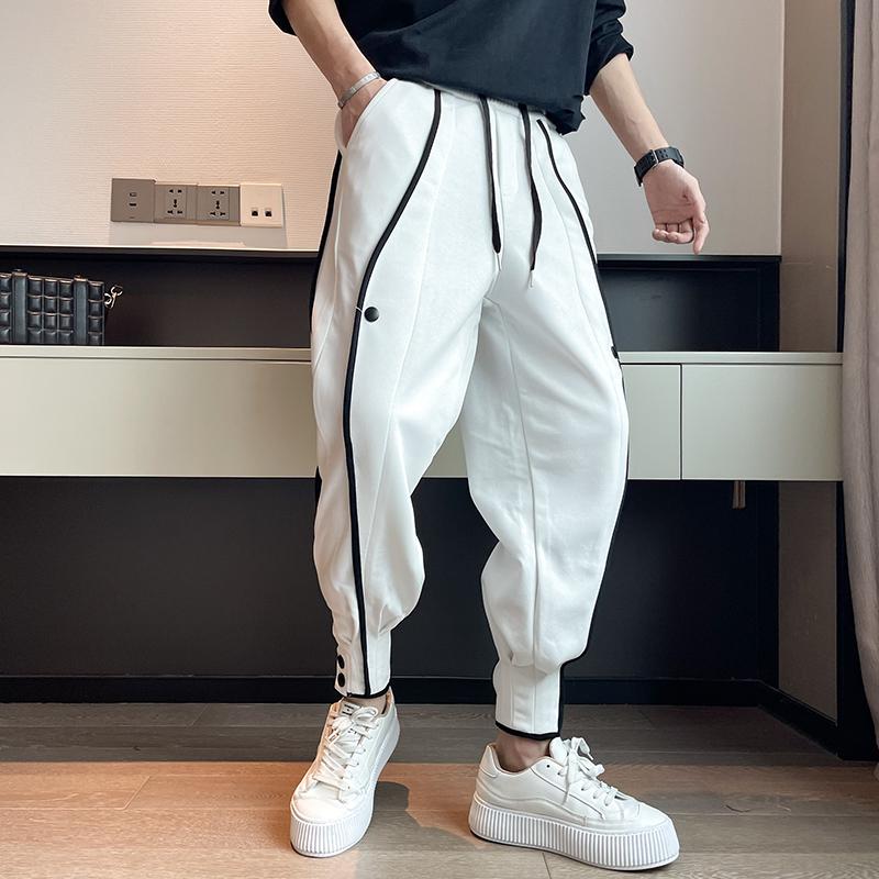 2025 Men Cross Pants Men Casual Sweatpants Korean Fashion Wide Leg Pants Mens Fitness Baggy Pants Skinny Trousers Jogger Pants