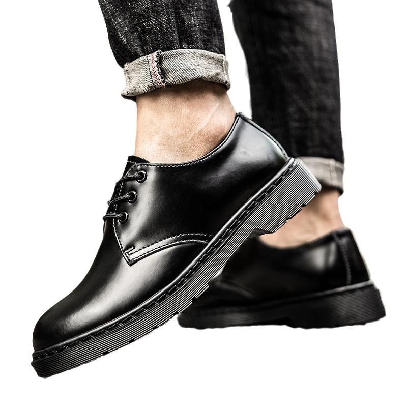 British Leather Shoes Leather Men's Casual Single Shoes Handmade Shoes Stitched Casual Leather Shoes