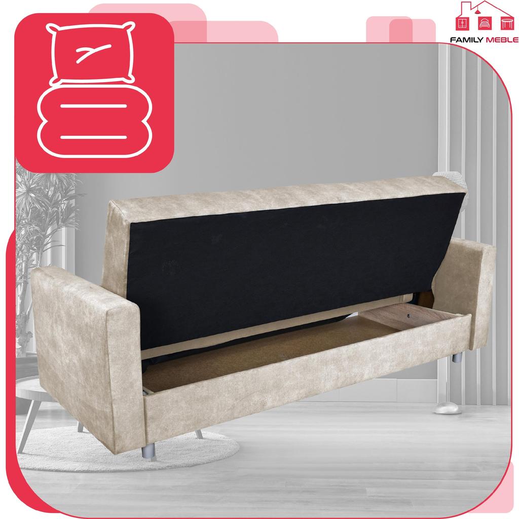 Zestaw mebli wypoczynkowy Alicja wersalka kanapa fotele Family Meble beżowy