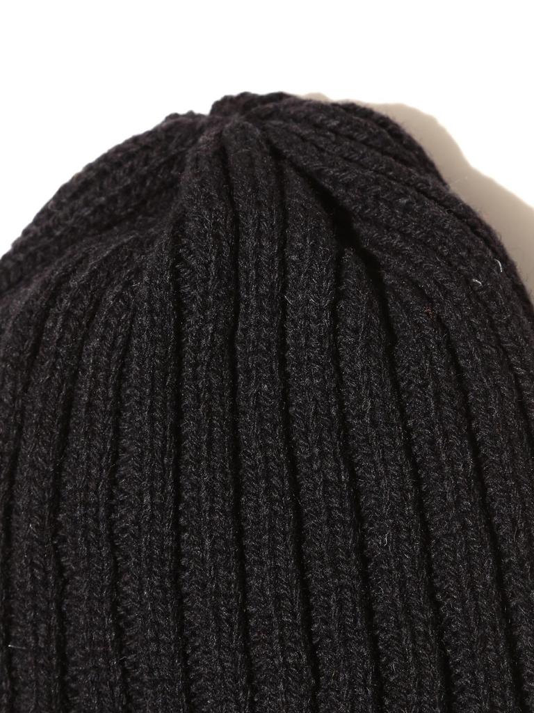[BEAMS PLUS] Wool Watch Cap for Men, BLACK - 38410023247