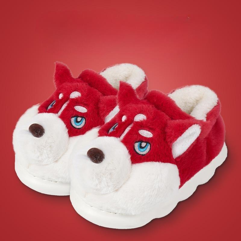 

Мужские хлопковые тапочки для дома, осень и зима, толстая сумка для дома и симпатичная верхняя одежда Two Ha, плюшевые теплые хлопковые тапочки для мужчин 38-39 красный