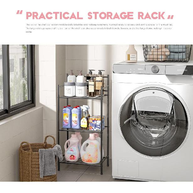 LEEDA 3-Tier Freestanding Multipurpose Storage Shelves Heavy Duty Metal Shelving Unit, Display Plants Flowers Bath Essentials, for Kitchen Bathroom