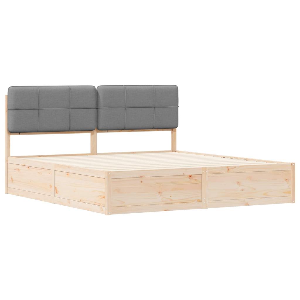 Bed Frame with Upholstered Headboard Light Grey 180 x 200 cm