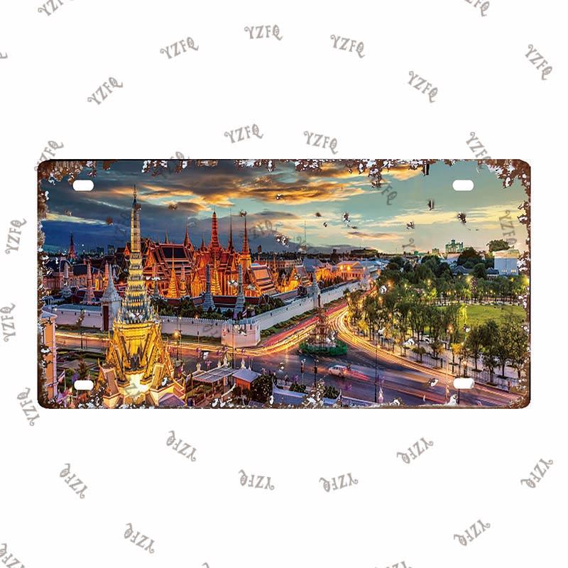 Thailand City Metal Sign Tin Poster 30X15CM Vintage Plate Tourist Souvenirs Wall Bar Home Decor Gift Customizable DC-0314A
