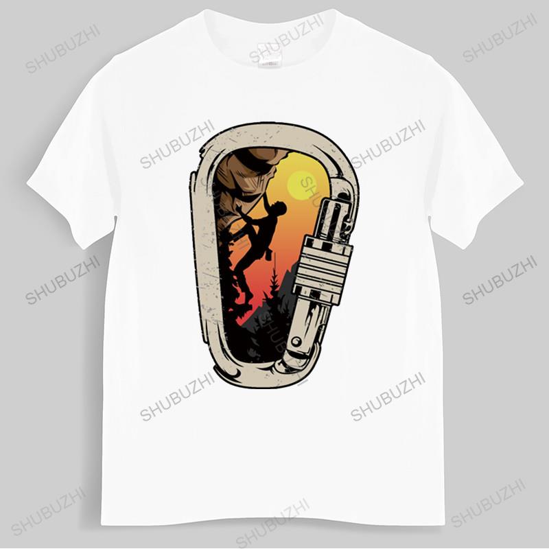 Summer Tshirt Men Brand Teeshirt T Shirt Men Rock Climbing Bouldering Climbing Carabiner Comic Mens Tshirt Euro Size TOPS