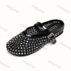 Fashion Women's Shoes 2025 Summer Size 43 Rhinestone Sandals Comfortable Buckle Strap Flats Lightweight Hollow Breathable Slippers